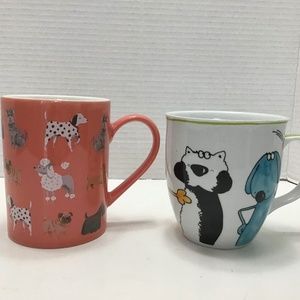 Mornings Are Ruff Variety Dog Breeds Coral New Bone China Coffee Mug